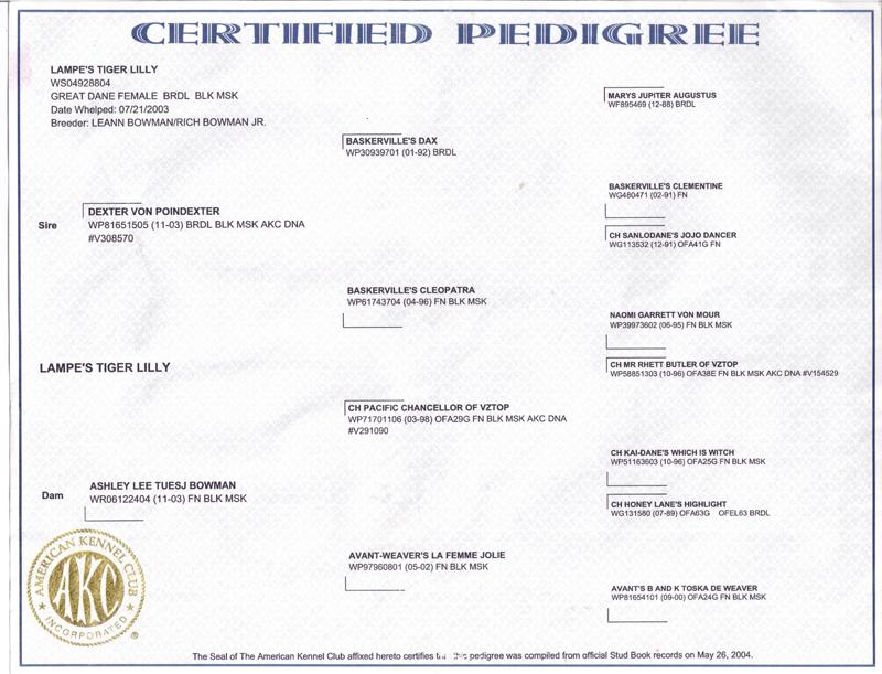 Millie's Pedigree